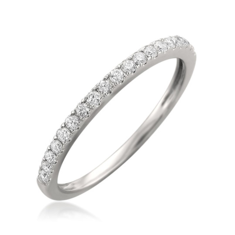 Estate 14 Karat White Gold Diamond Wedding Band